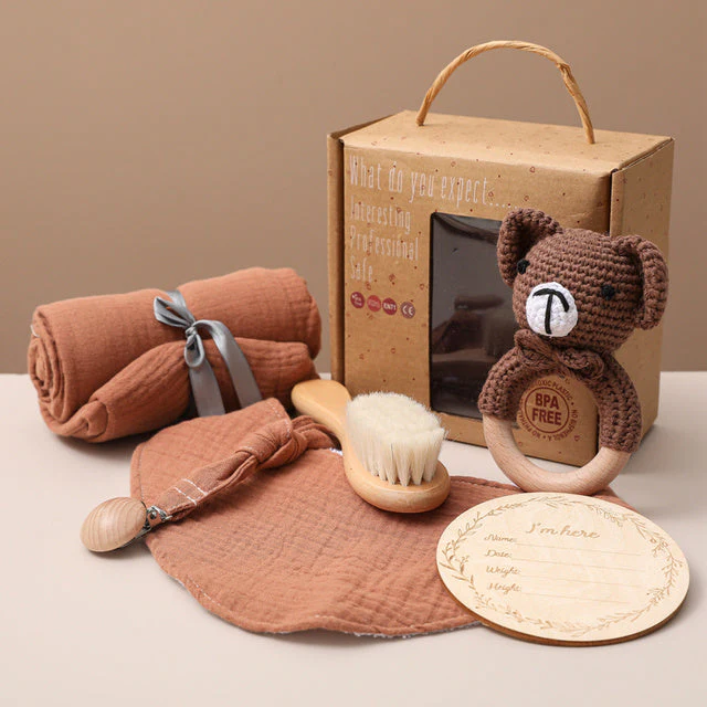 Coffret Cadeau de Naissance Bébé Mixte – Set de Bain et Jouets Éveil Éléphant - Image 2