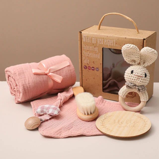 Coffret Cadeau de Naissance Bébé Mixte – Set de Bain et Jouets Éveil Éléphant - Image 4