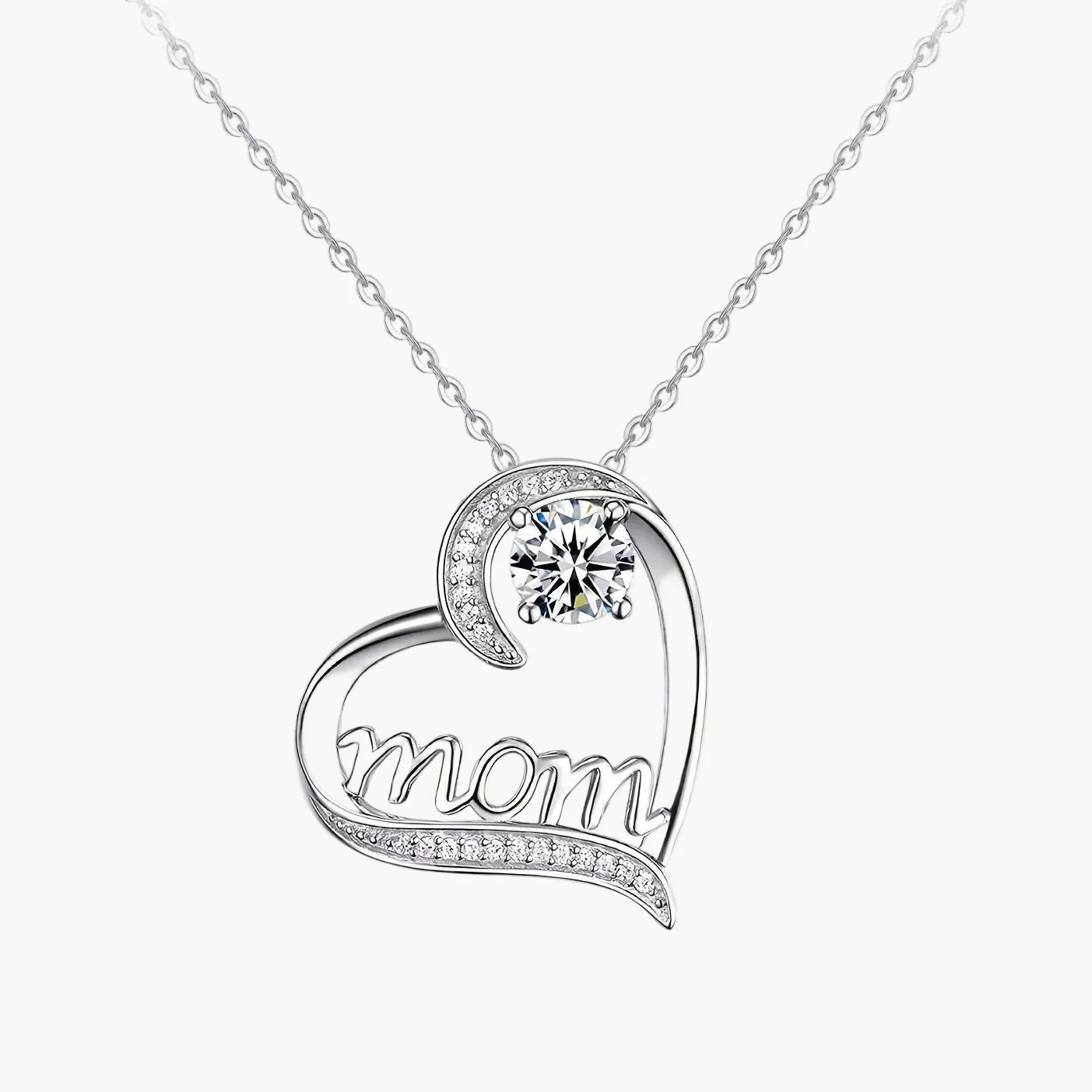 Collier Femme Cœur Élégant avec Inscription 'Mom' et Rose Éternelle – Cadeau Idéal Fête des Mères - Image 6