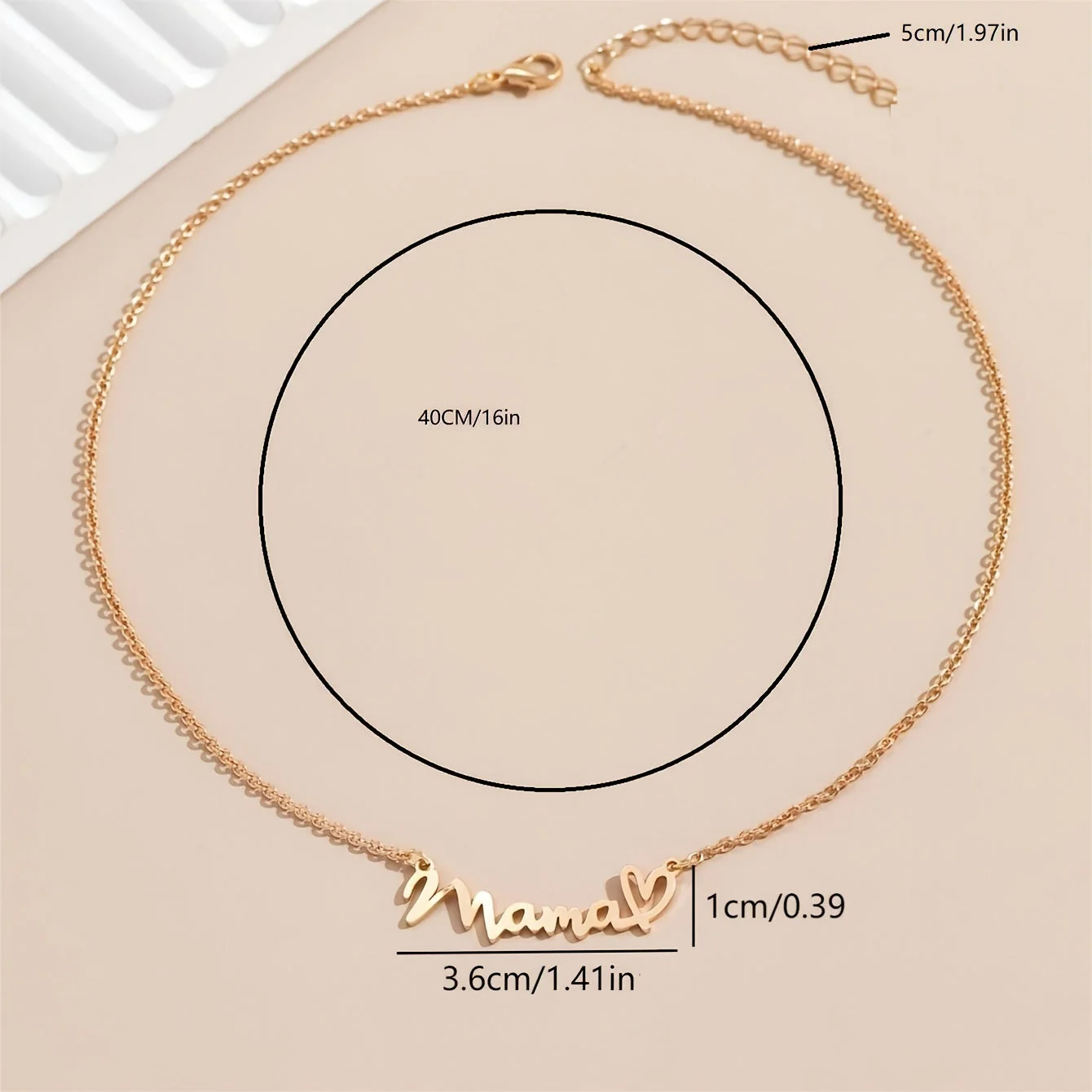 Collier Femme Script Écriture « Mama » avec Cœur – Bijou Élégant Cadeau pour Maman - Image 7