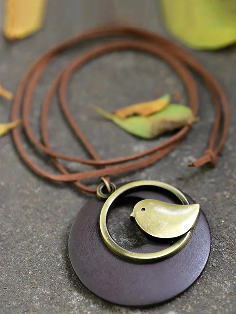 Collier Pendentif Rond Style Rétro Unisexe pour Cadeau ou Voyage - Image 14