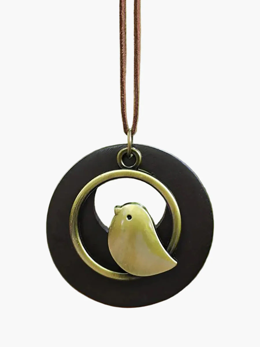 Collier Pendentif Rond Style Rétro Unisexe pour Cadeau ou Voyage - Image 2