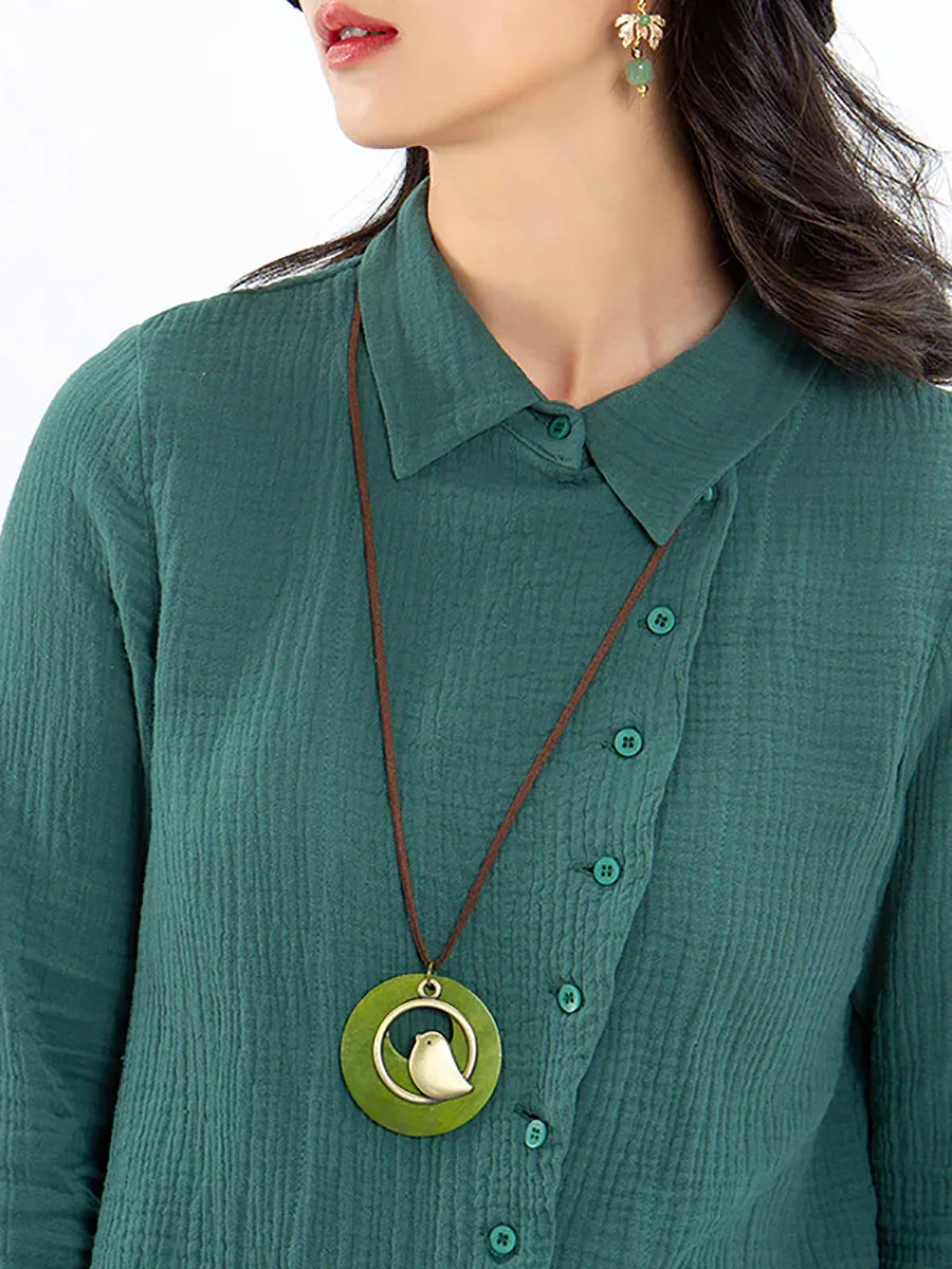 Collier Pendentif Rond Style Rétro Unisexe pour Cadeau ou Voyage - Image 3