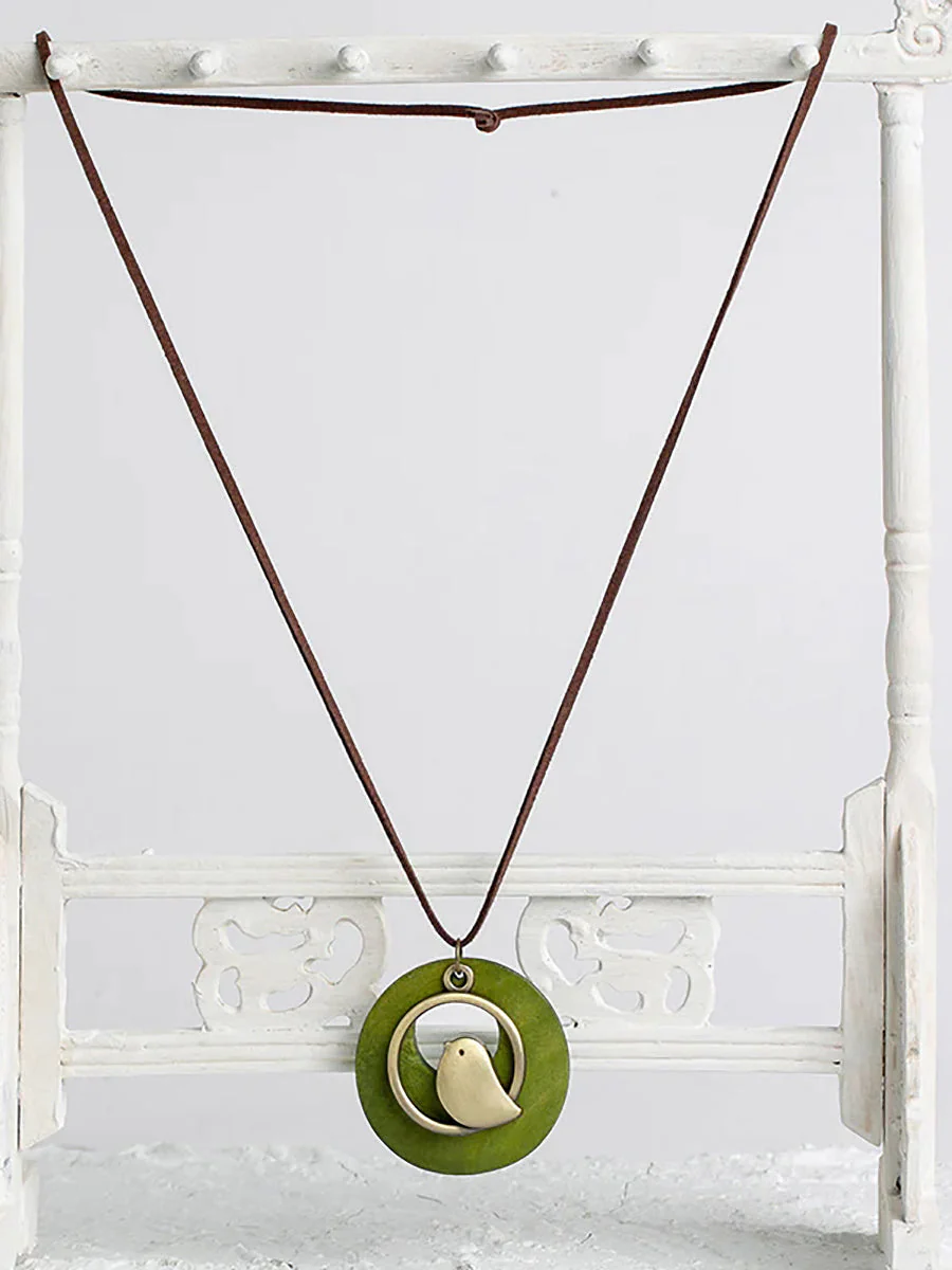 Collier Pendentif Rond Style Rétro Unisexe pour Cadeau ou Voyage - Image 5
