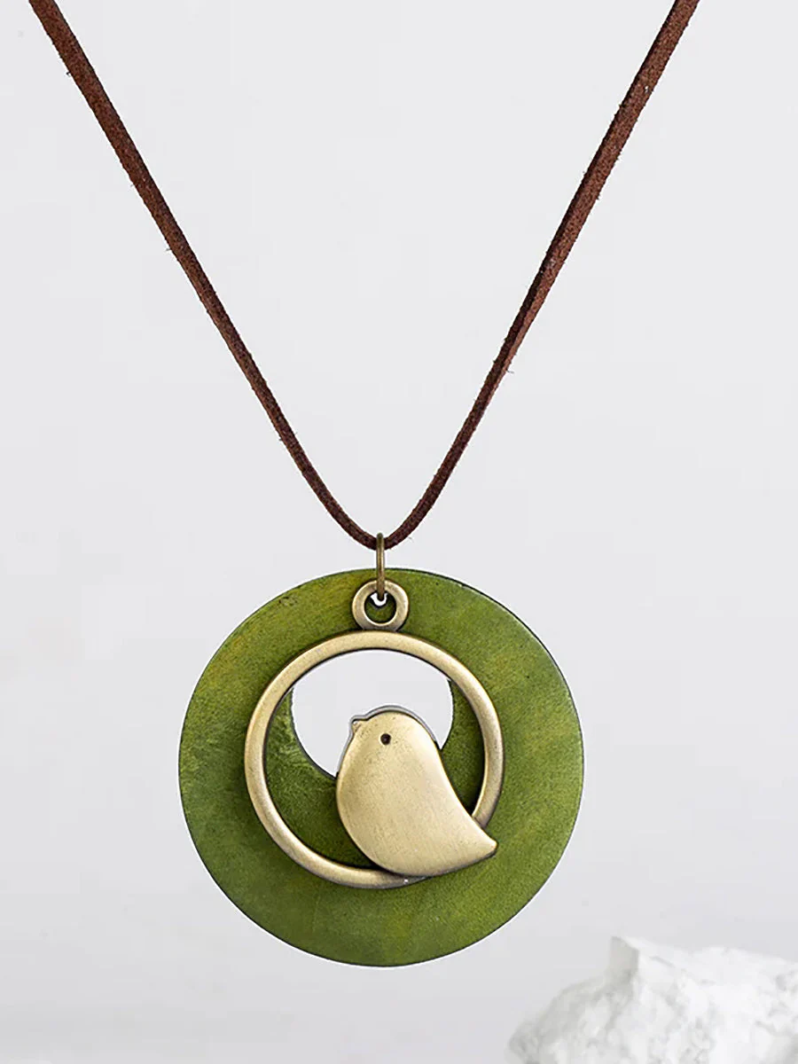 Collier Pendentif Rond Style Rétro Unisexe pour Cadeau ou Voyage - Image 6