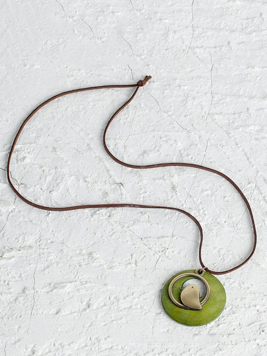 Collier Pendentif Rond Style Rétro Unisexe pour Cadeau ou Voyage - Image 7