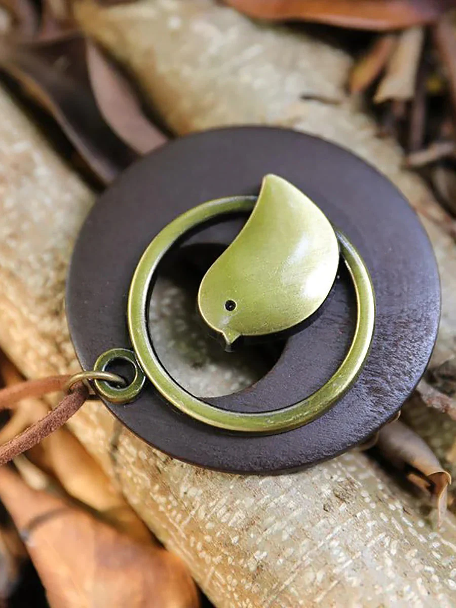 Collier Pendentif Rond Style Rétro Unisexe pour Cadeau ou Voyage - Image 8