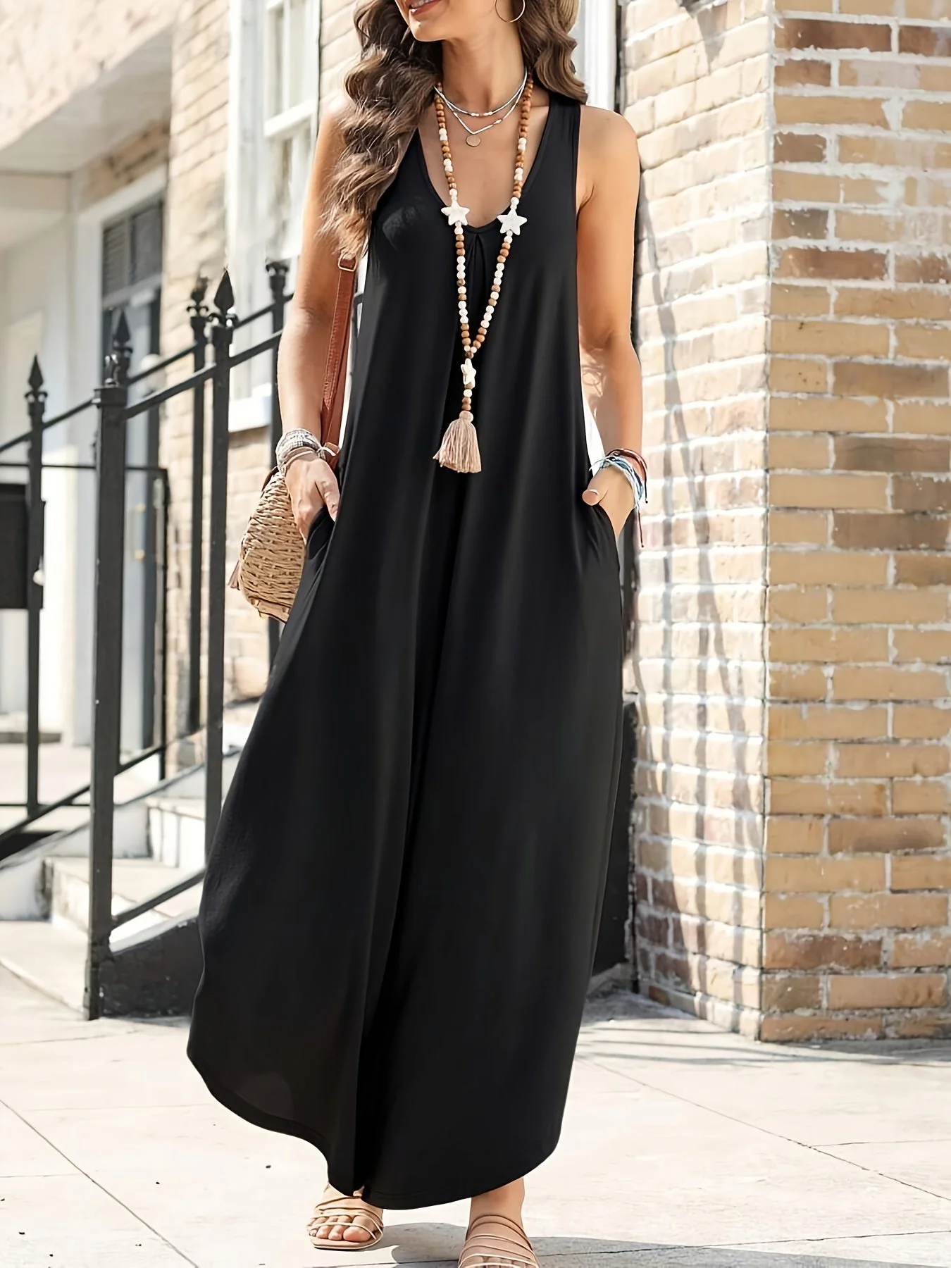 Combinaison ample décontractée femme style bohème pour l'été - Image 4