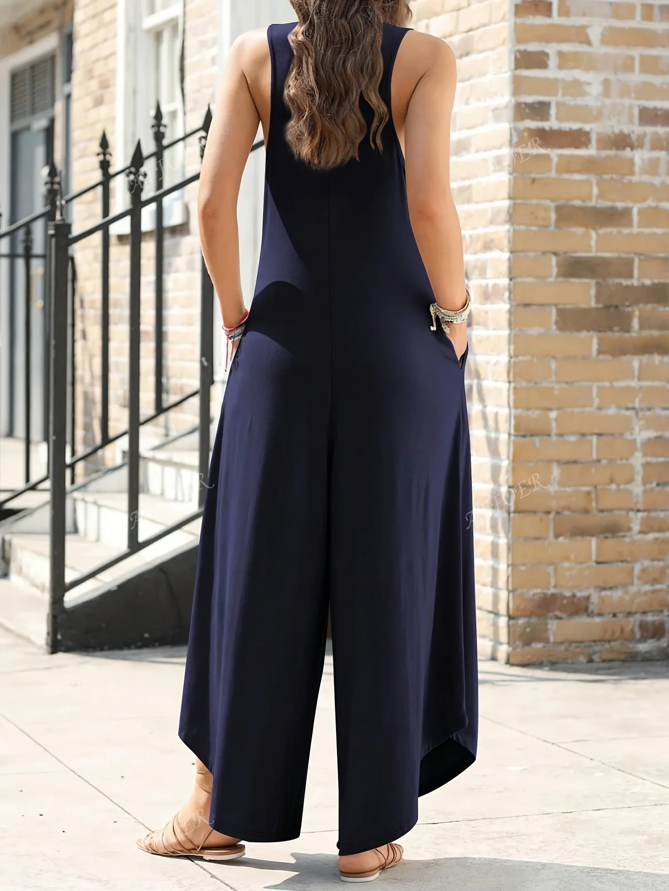 Combinaison ample décontractée femme style bohème pour l'été - Image 9