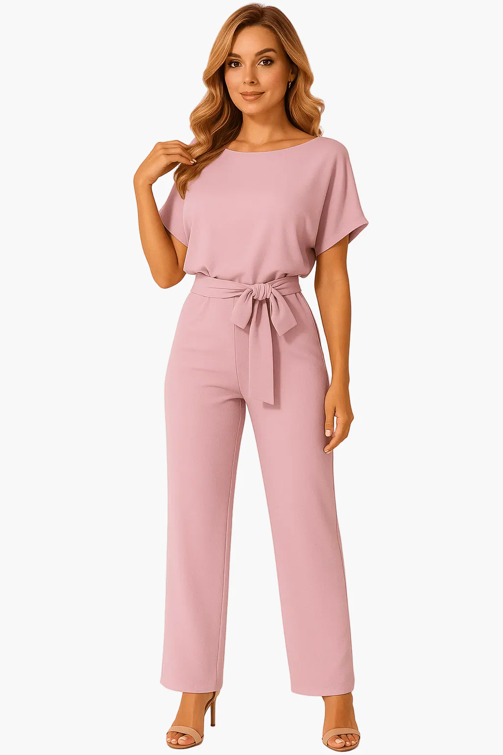 Combinaison élégante pour femme à ceinture nouée pour occasions décontractées ou habillées - Image 11