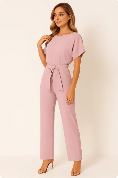 Combinaison élégante pour femme à ceinture nouée pour occasions décontractées ou habillées - Image 12