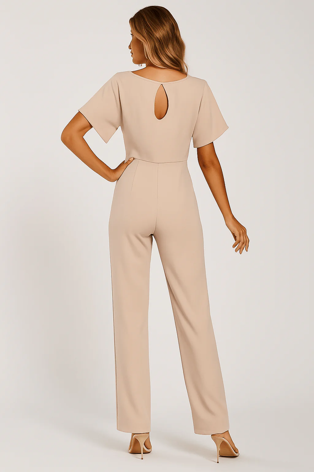 Combinaison élégante pour femme à ceinture nouée pour occasions décontractées ou habillées - Image 3