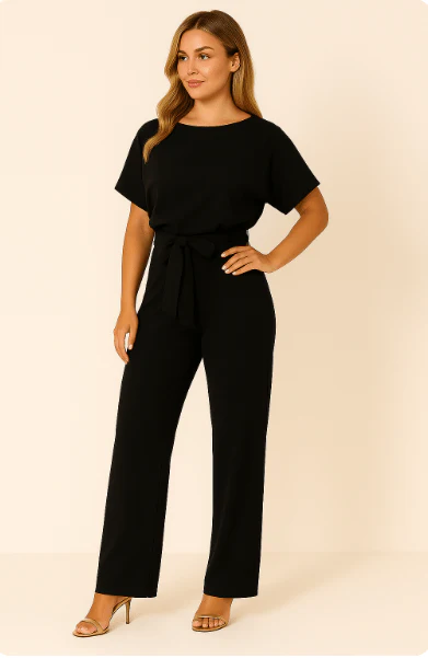 Combinaison élégante pour femme à ceinture nouée pour occasions décontractées ou habillées - Image 5