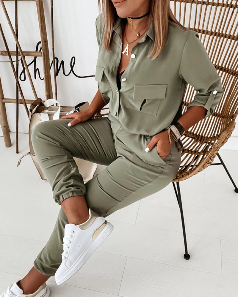 Combinaison élégante pour femme style casual chic polyvalente - Image 2