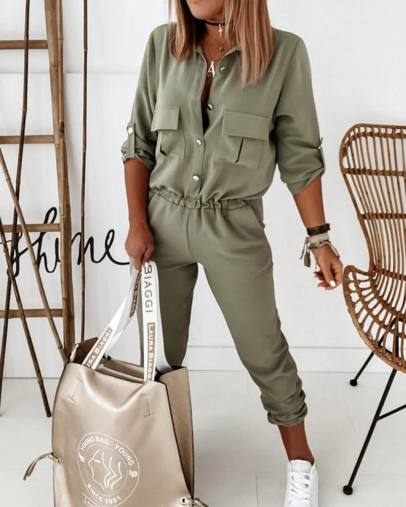 Combinaison élégante pour femme style casual chic polyvalente - Image 3