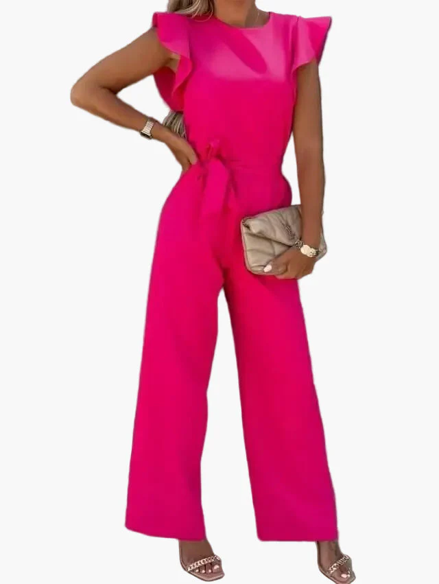 Combinaison élégante femme style chic avec ceinture et manches volantées - Idéale au quotidien et en soirée - Image 6