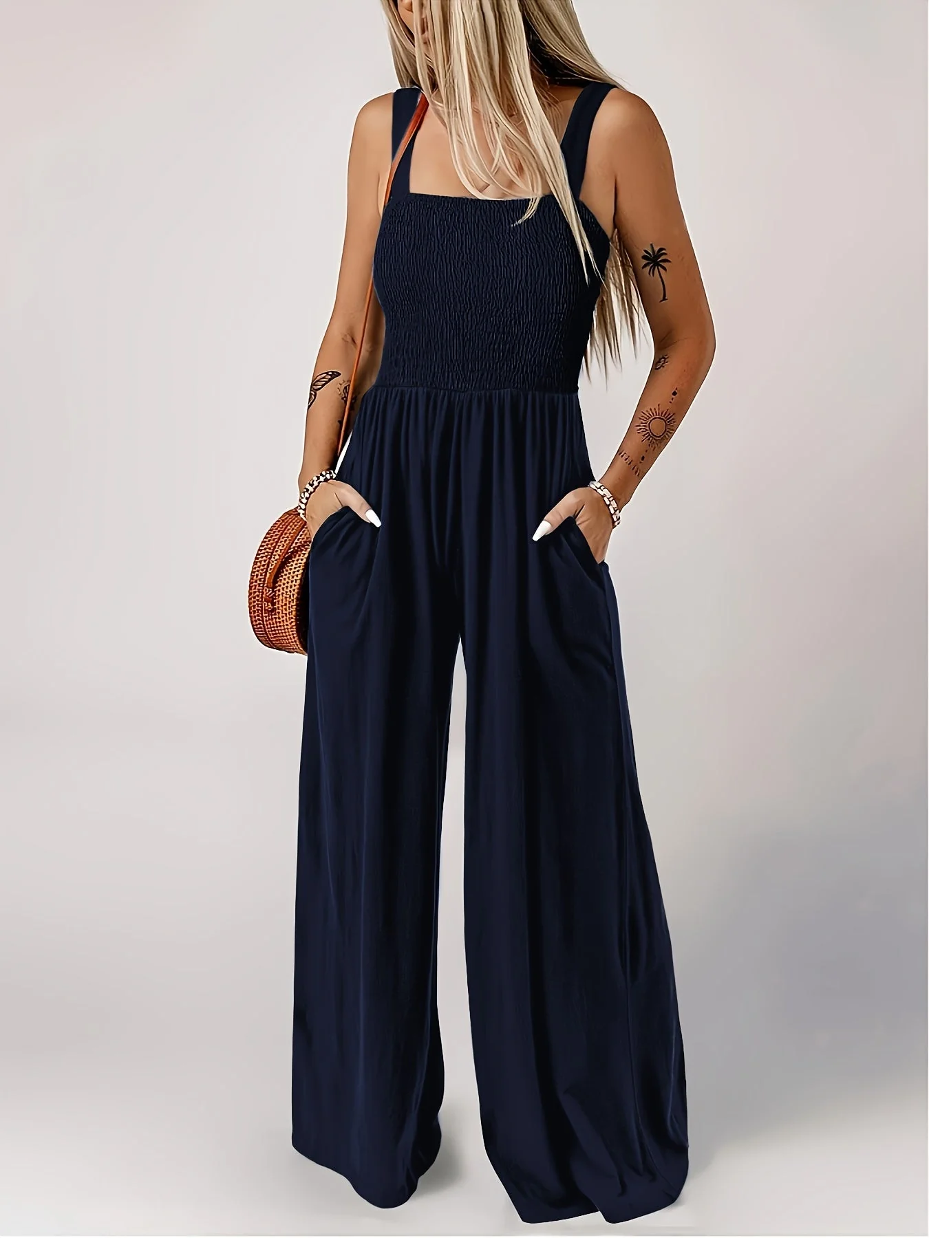 Combinaison élégante à jambes larges pour femme – Style décontracté chic printemps/été - Image 2