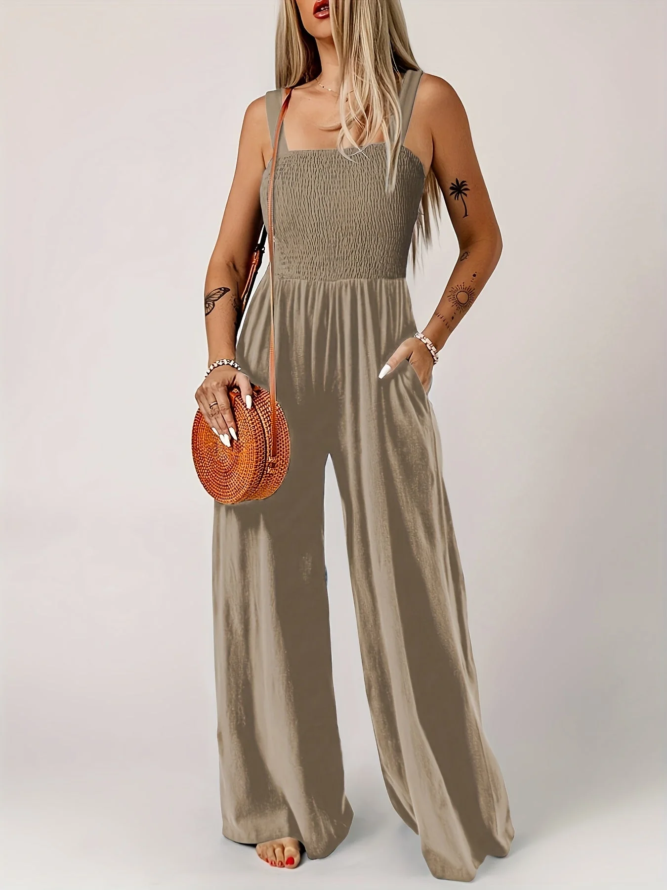 Combinaison élégante à jambes larges pour femme – Style décontracté chic printemps/été - Image 3