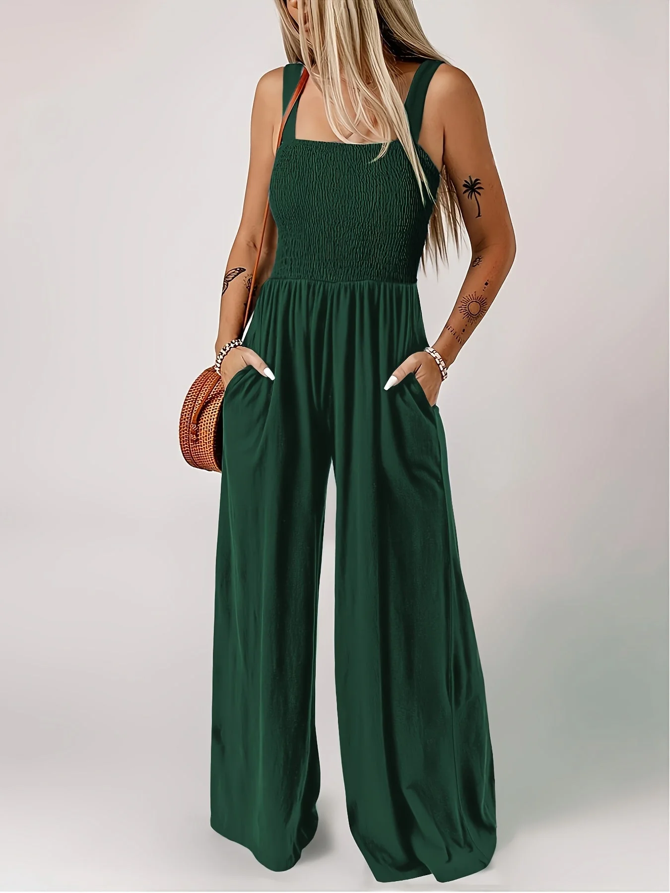 Combinaison élégante à jambes larges pour femme – Style décontracté chic printemps/été - Image 4