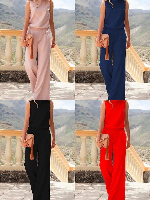 Combinaison élégante sans manches pour femme – Style décontracté chic, idéale pour les occasions estivales - Image 2
