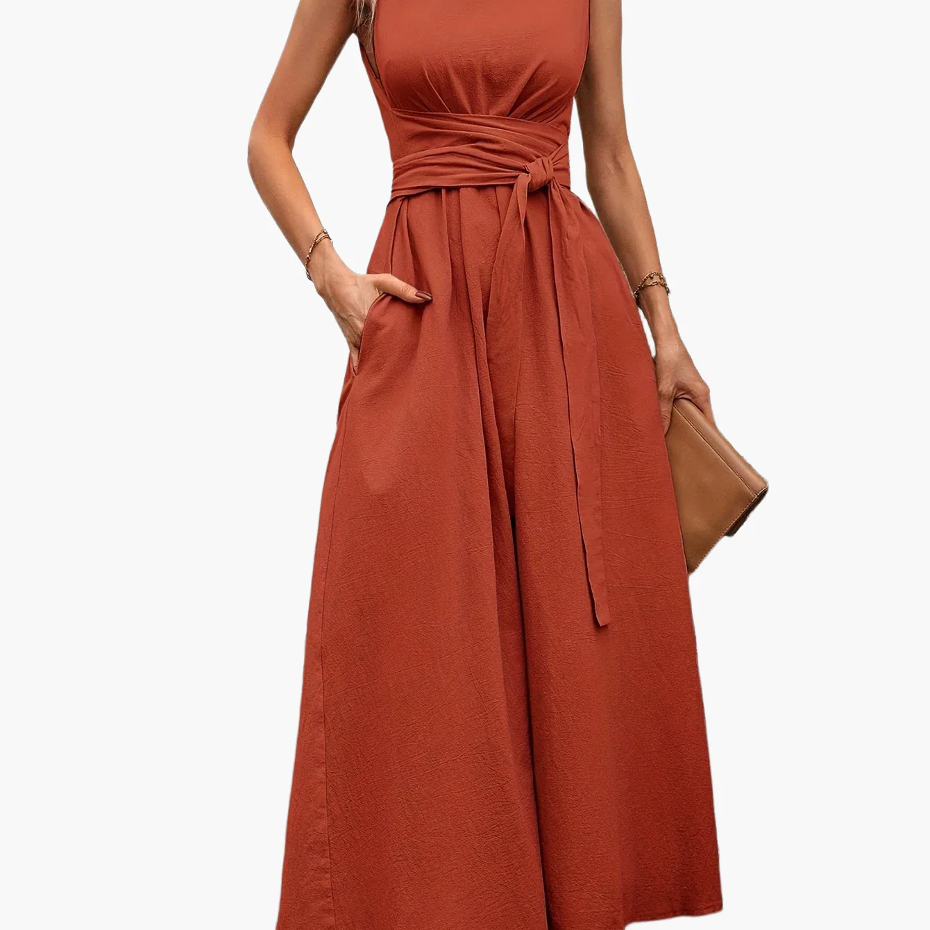 Combinaison élégante sans manches femme style décontracté pour été et sorties - Image 17