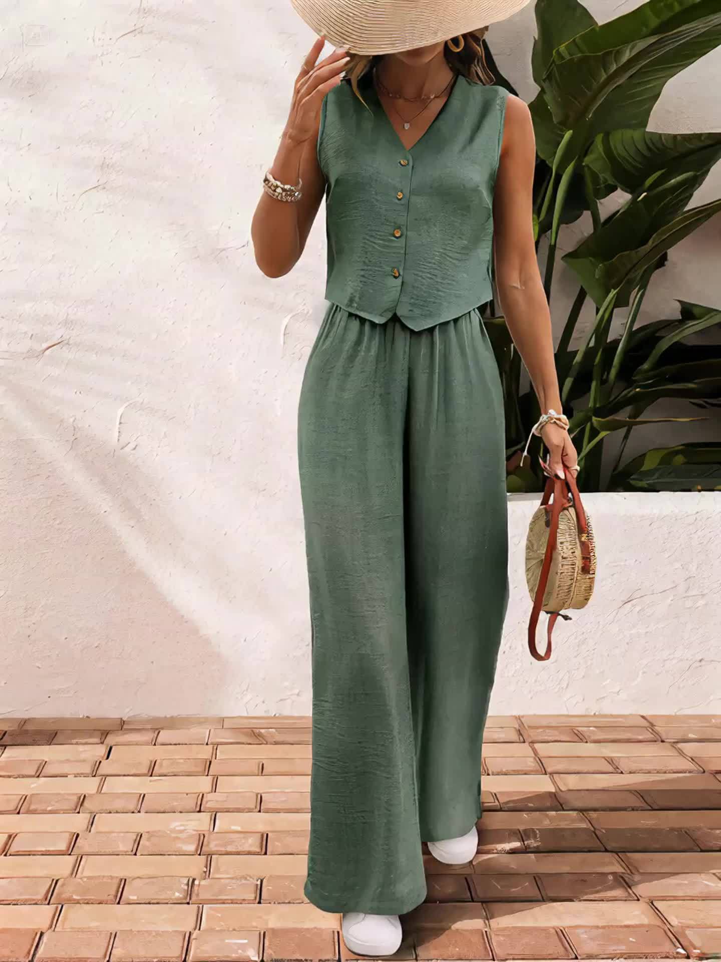 Combinaison élégante sans manches style gilet pour femme – Look chic et décontracté - Image 11