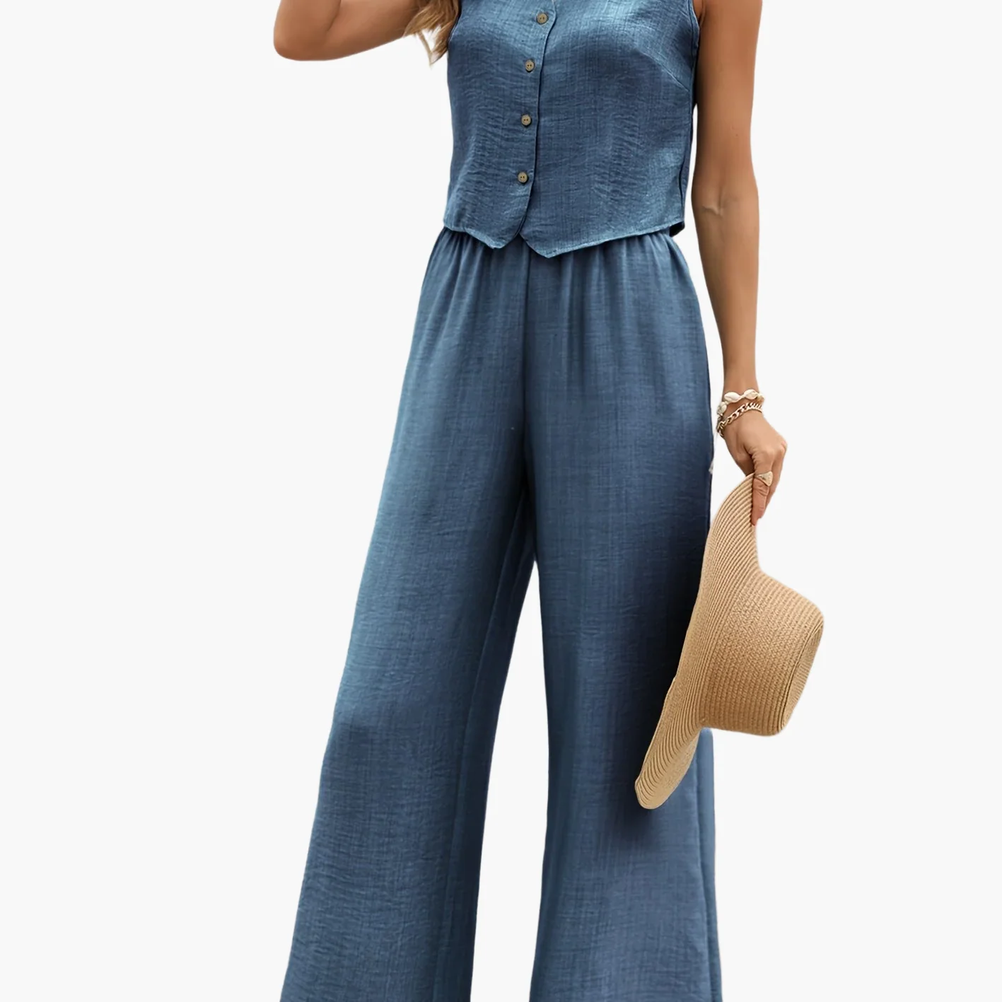 Combinaison élégante sans manches style gilet pour femme – Look chic et décontracté - Image 14