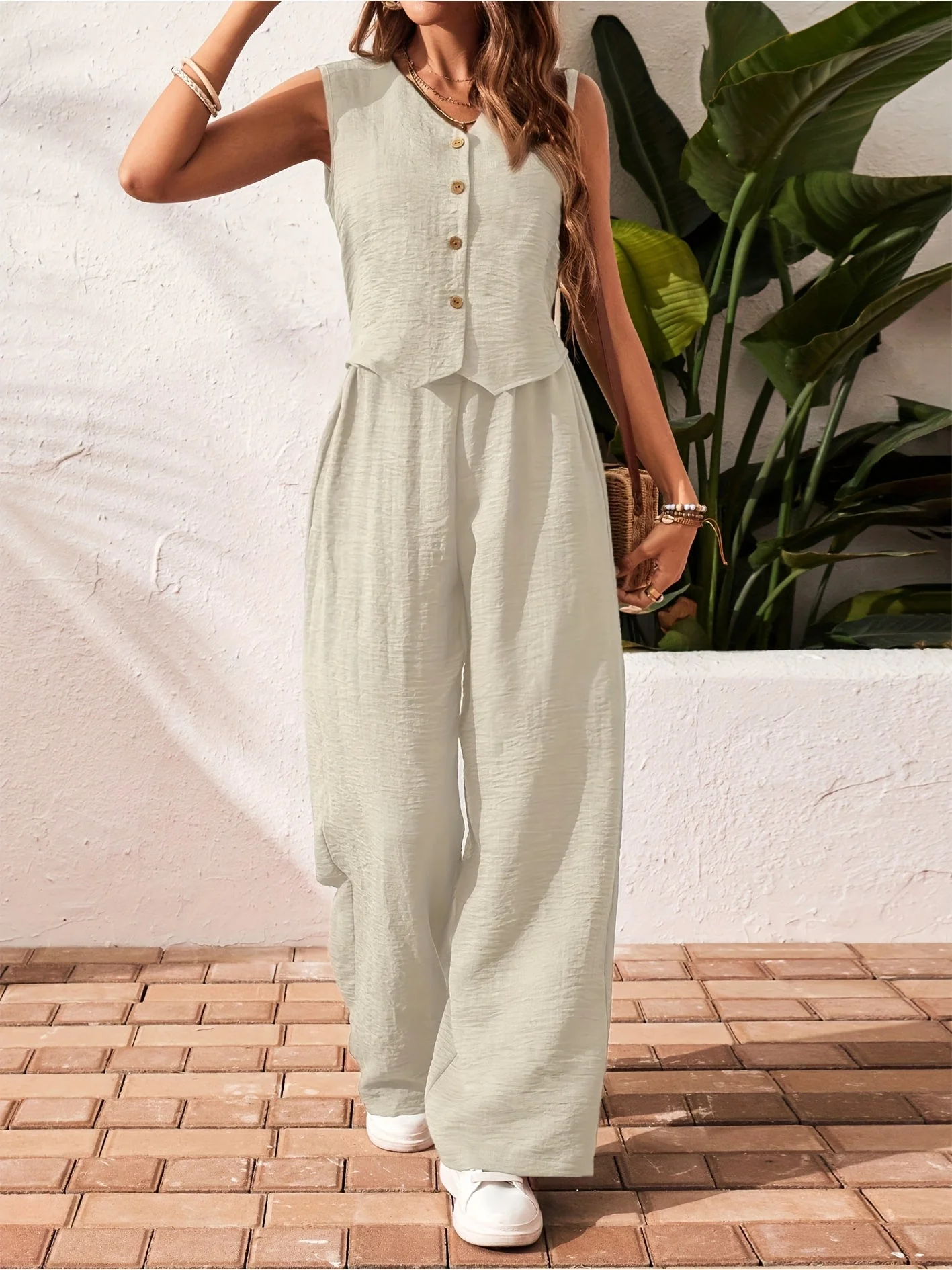 Combinaison élégante sans manches style gilet pour femme – Look chic et décontracté - Image 5
