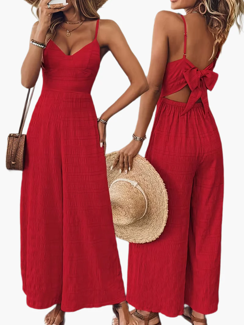 Combinaison large d'été élégante pour femme - Style décontracté chic, idéale pour les vacances et sorties - Image 2