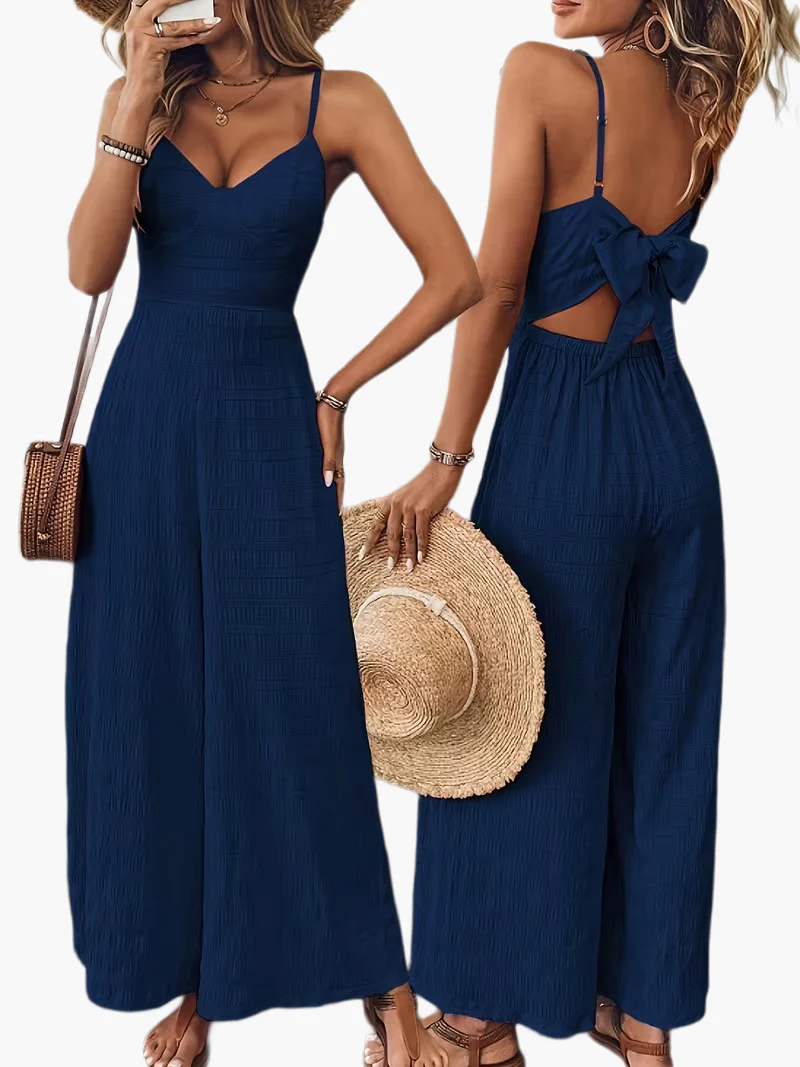 Combinaison large d'été élégante pour femme - Style décontracté chic, idéale pour les vacances et sorties - Image 4