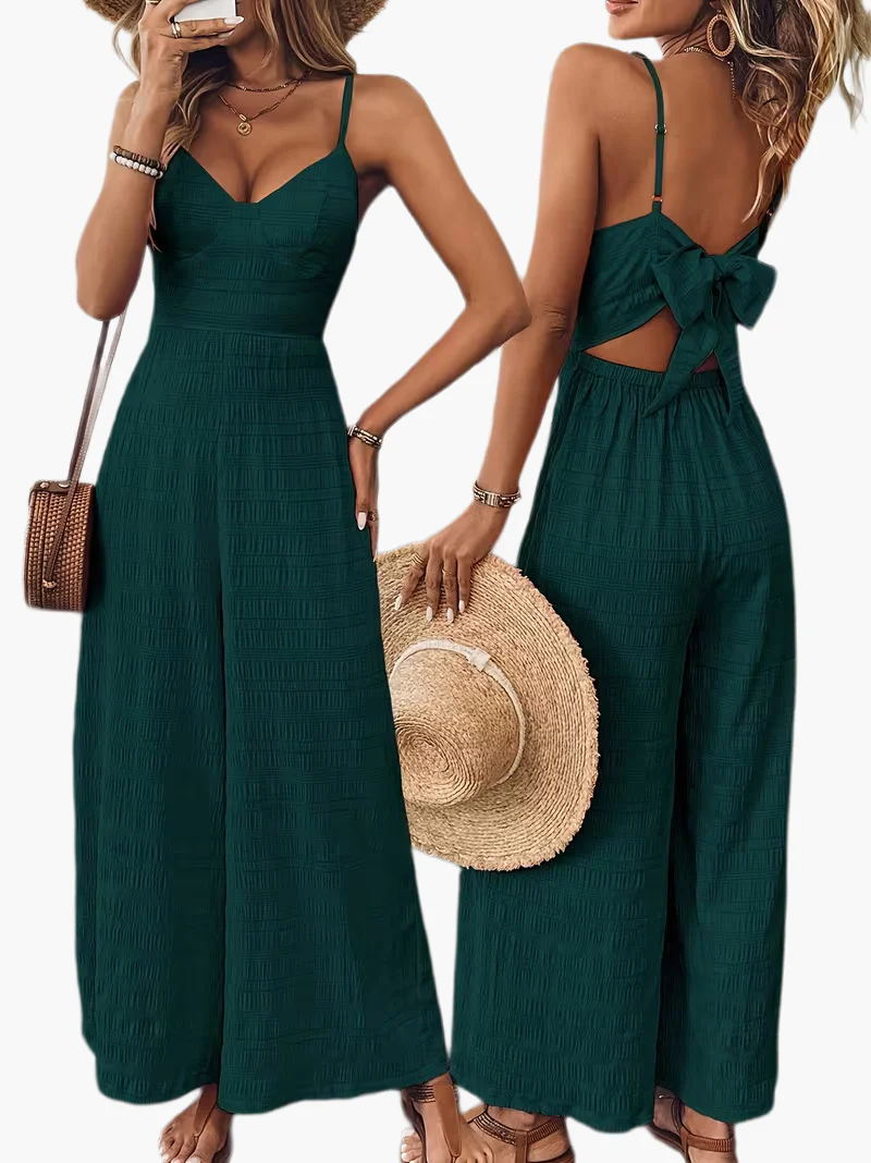 Combinaison large d'été élégante pour femme - Style décontracté chic, idéale pour les vacances et sorties - Image 5