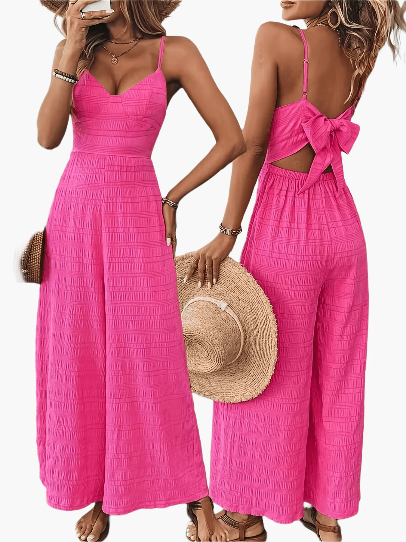 Combinaison large d'été élégante pour femme - Style décontracté chic, idéale pour les vacances et sorties - Image 8