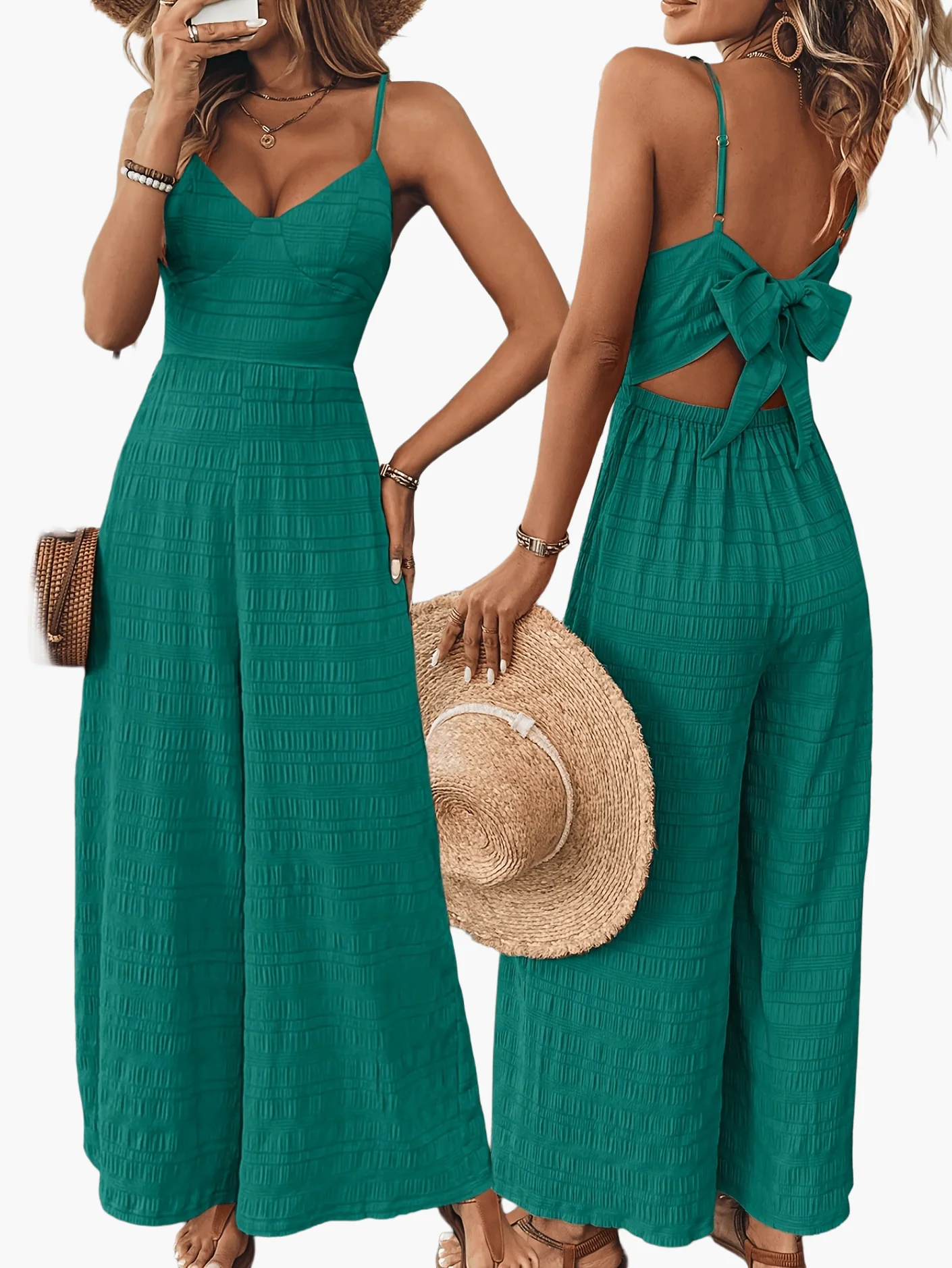 Combinaison large d'été élégante pour femme - Style décontracté chic, idéale pour les vacances et sorties - Image 9