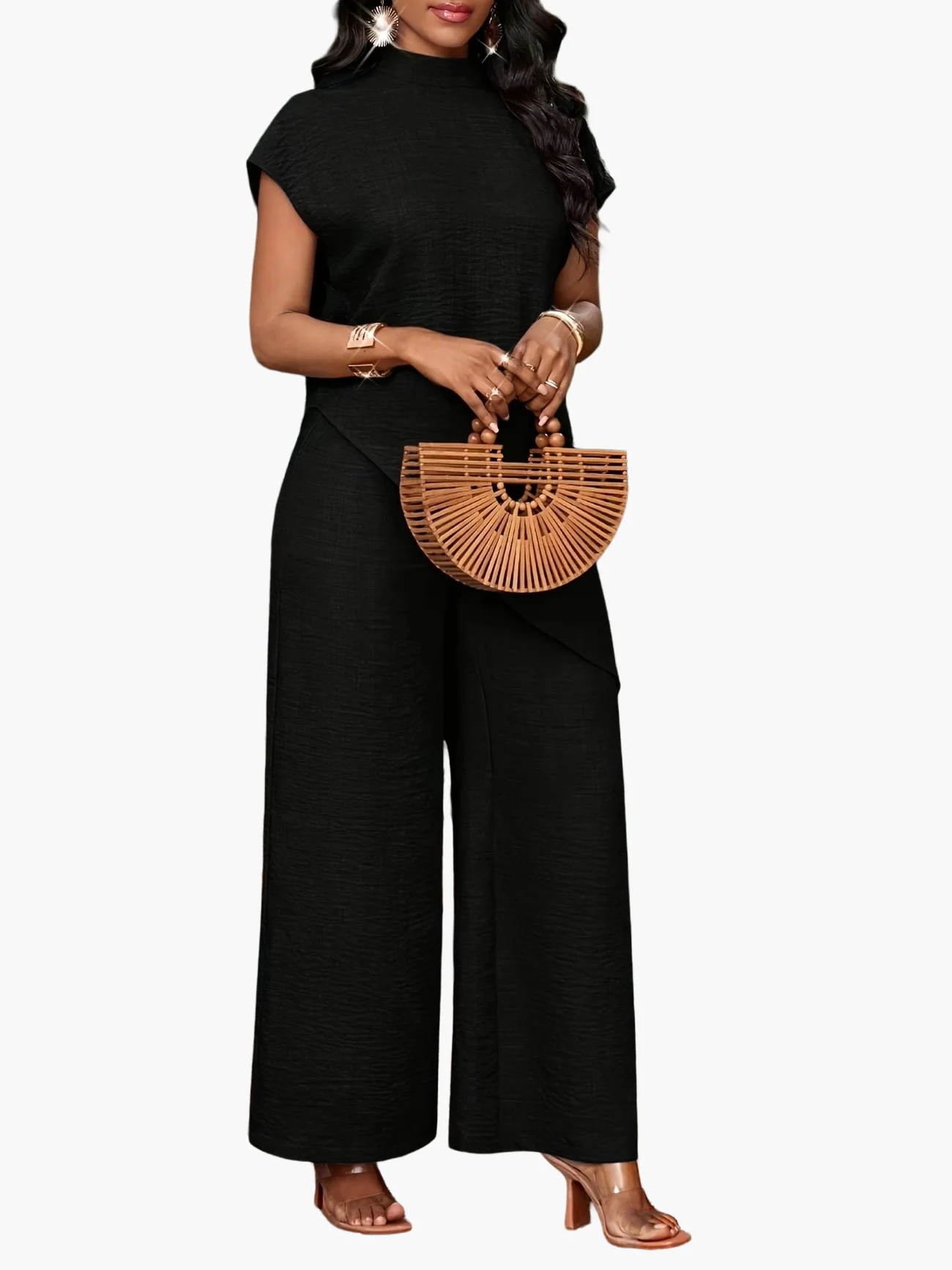 Combinaison Pantalon Asymétrique Élégante Femme Style Décontracté Printemps Été - Image 10