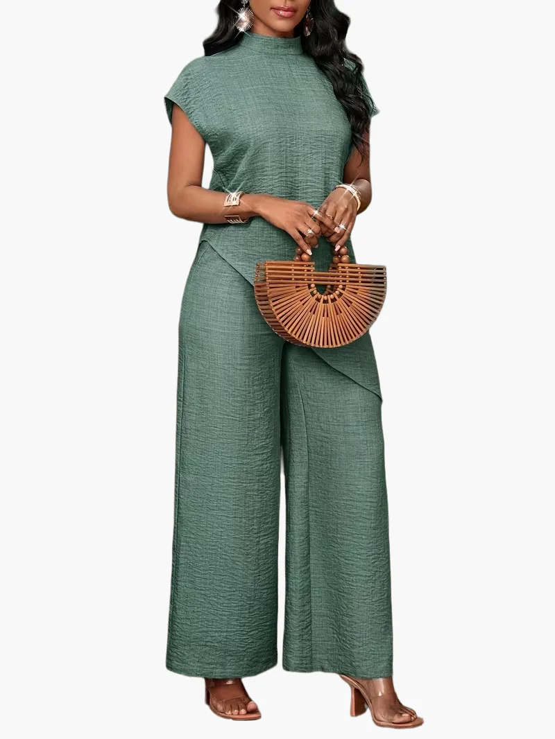 Combinaison Pantalon Asymétrique Élégante Femme Style Décontracté Printemps Été - Image 12