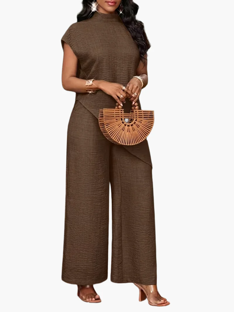 Combinaison Pantalon Asymétrique Élégante Femme Style Décontracté Printemps Été - Image 9