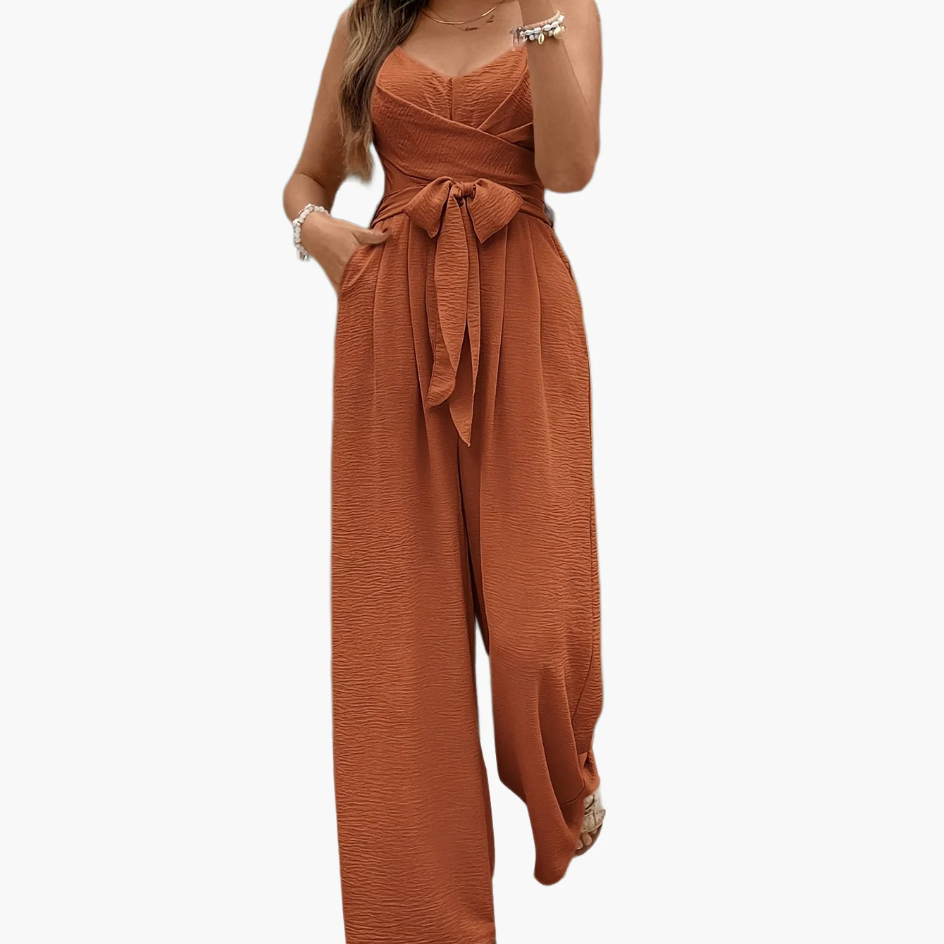 Combinaison pantalon élégante à fines bretelles pour femme, style chic printemps-été - Image 13
