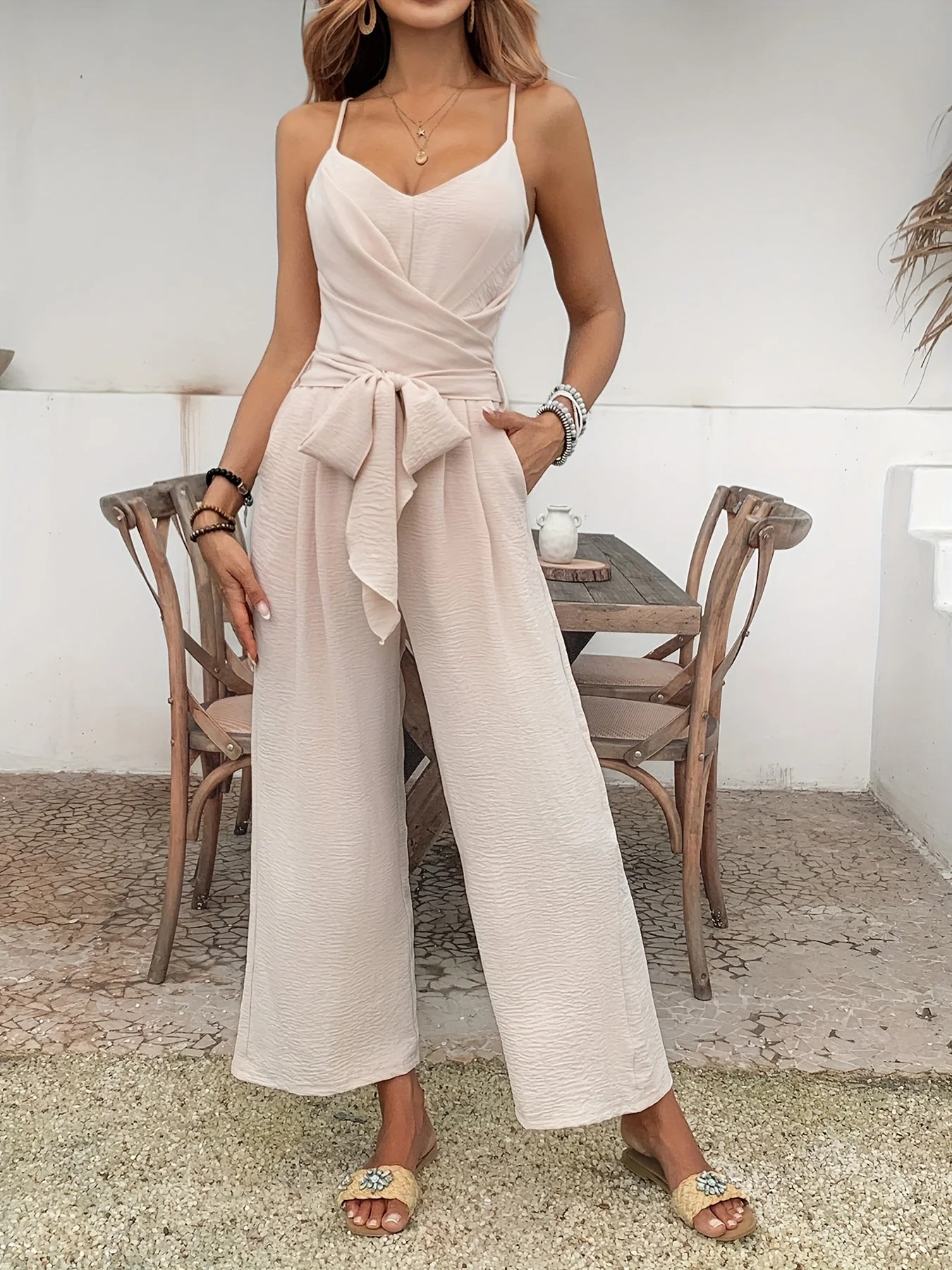 Combinaison pantalon élégante à fines bretelles pour femme, style chic printemps-été - Image 7