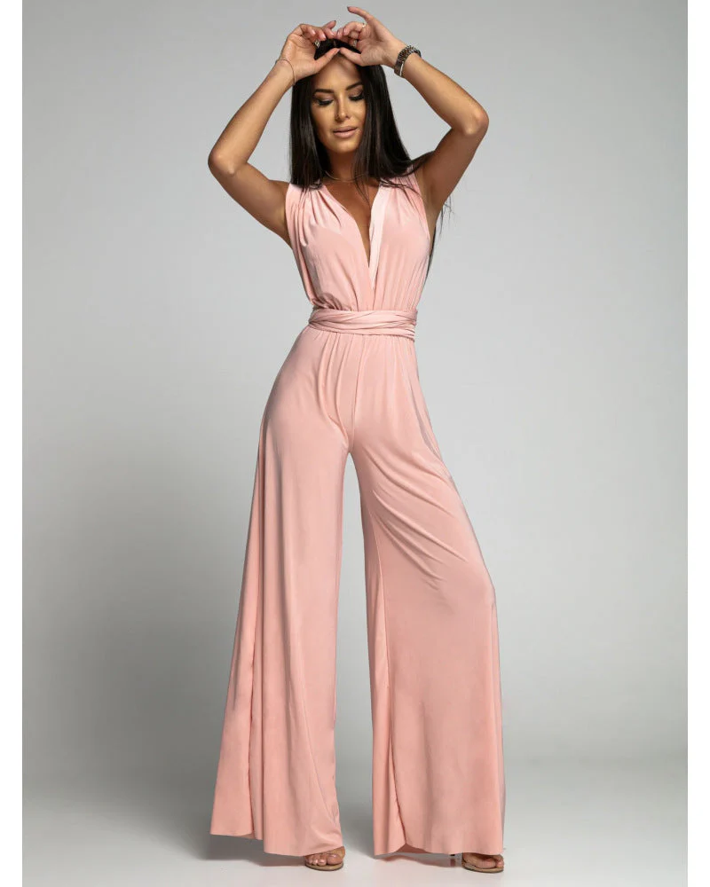 Combinaison Pantalon Large Élégante Femme Sans Manches Style Chic - Image 9