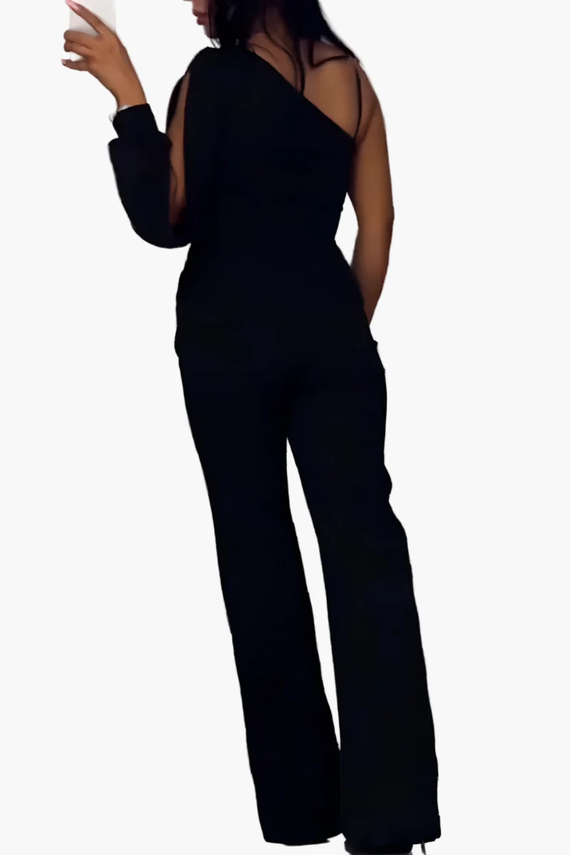 Combinaison Pantalon Large Moderne Femme – Élégance Asymétrique Soirée & Sortie - Image 3