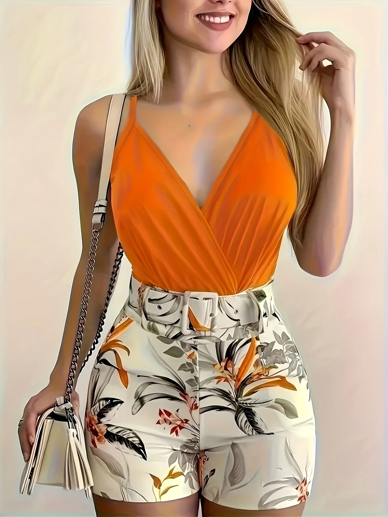 Combinaison Short Femme Élégante Style Estival pour Sorties et Vacances - Image 3