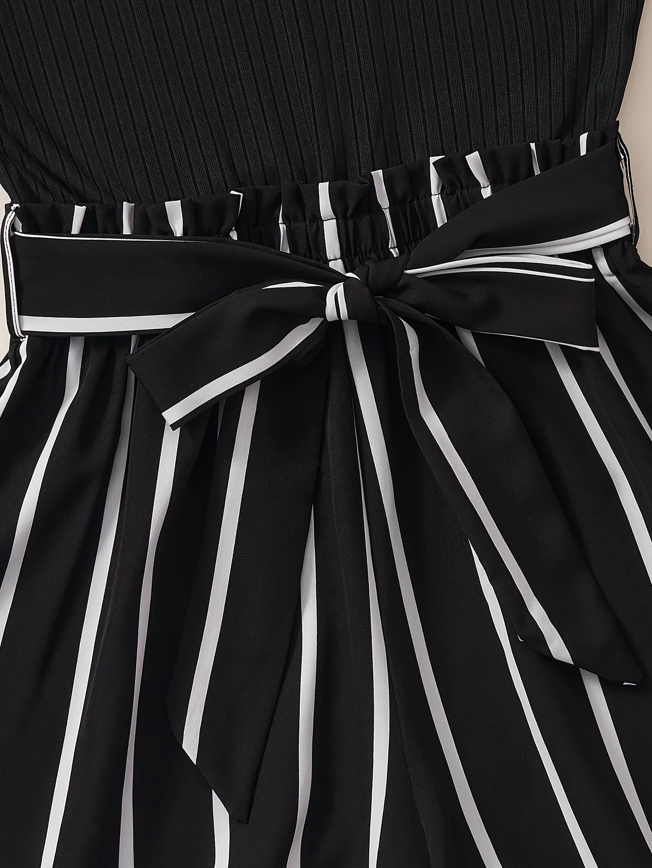 Combishort élégante à rayures pour femme, style décontracté été - Image 3