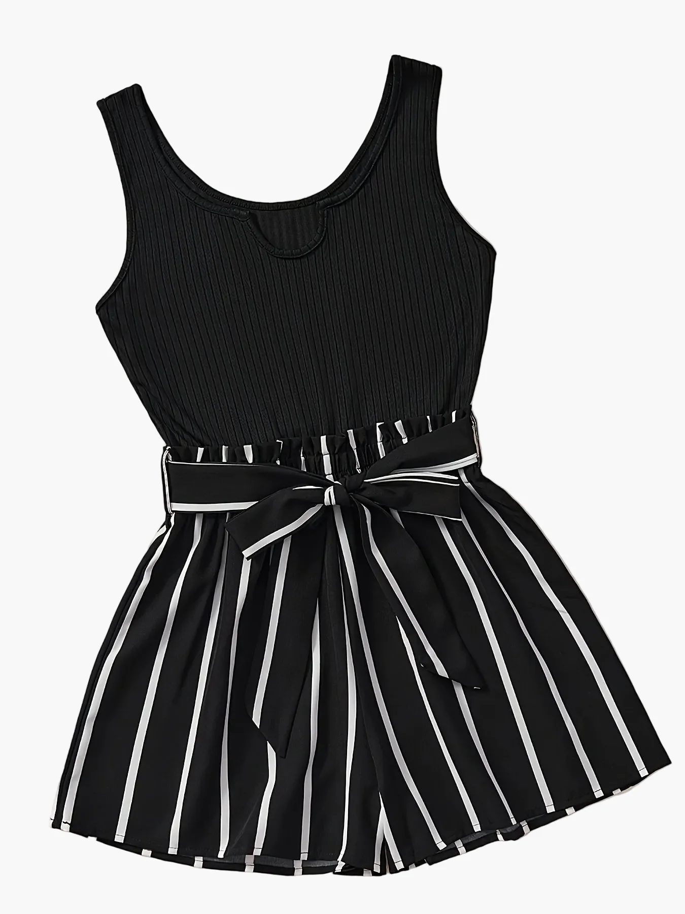 Combishort élégante à rayures pour femme, style décontracté été - Image 6