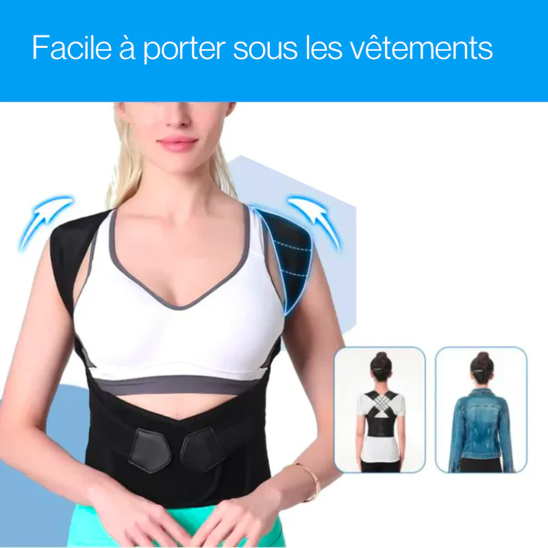 Correcteur de posture dorsal pour homme – Soutien ergonomique pour le dos et les épaules, maintien du dos, redresseur de posture - Image 8