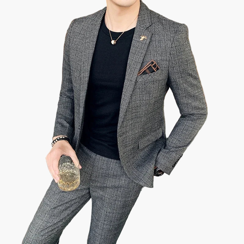 Costume homme élégant à carreaux style business pour réunions et événements formels - Image 4