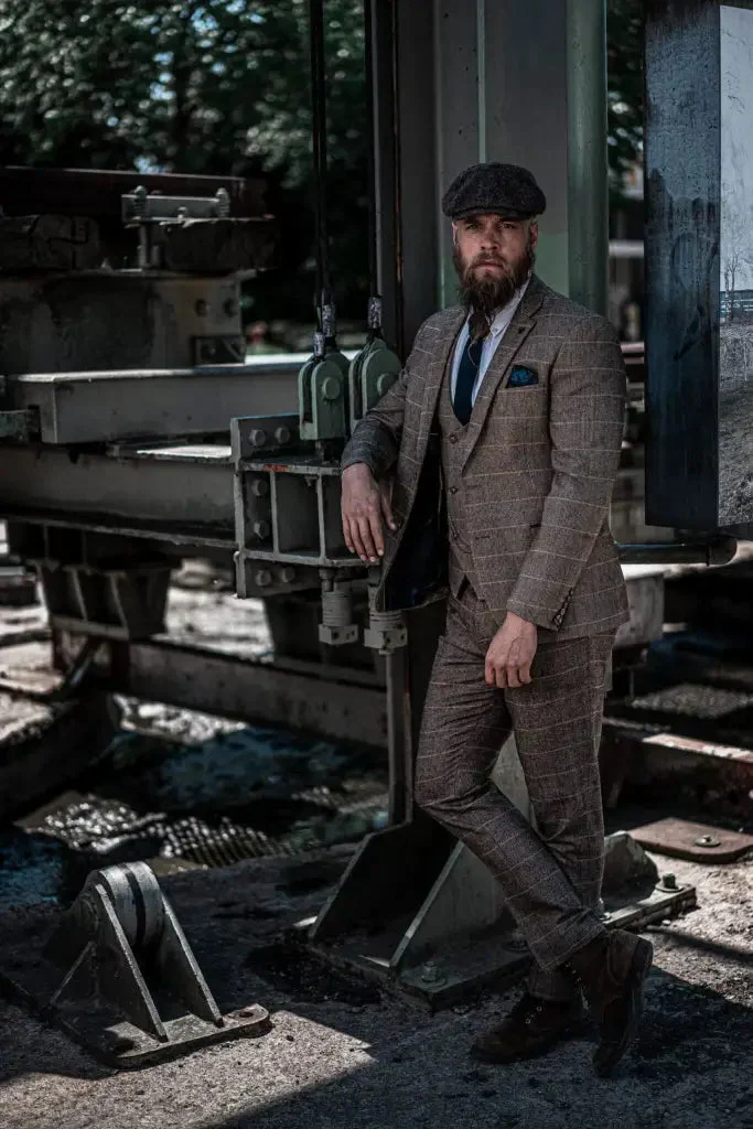 Costume Homme Trois Pièces Double Boutonnage Style Anglais Élégant et Polyvalent - Image 10