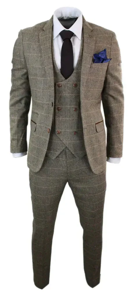 Costume Homme Trois Pièces Double Boutonnage Style Anglais Élégant et Polyvalent - Image 12