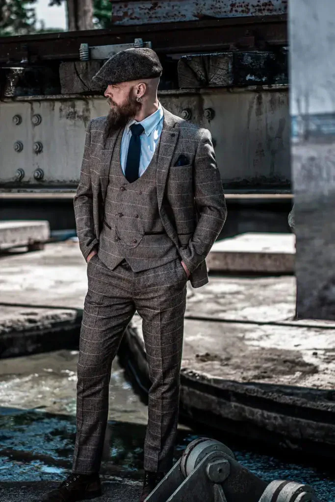 Costume Homme Trois Pièces Double Boutonnage Style Anglais Élégant et Polyvalent - Image 14