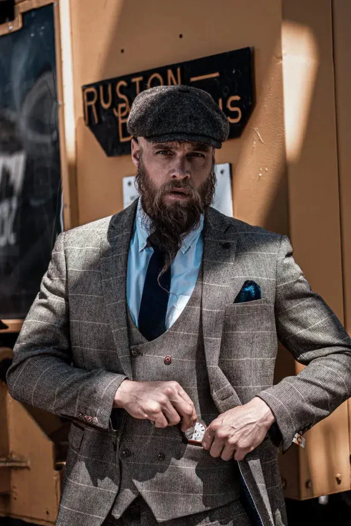 Costume Homme Trois Pièces Double Boutonnage Style Anglais Élégant et Polyvalent - Image 15