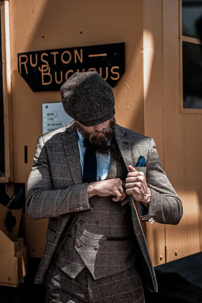 Costume Homme Trois Pièces Double Boutonnage Style Anglais Élégant et Polyvalent - Image 17